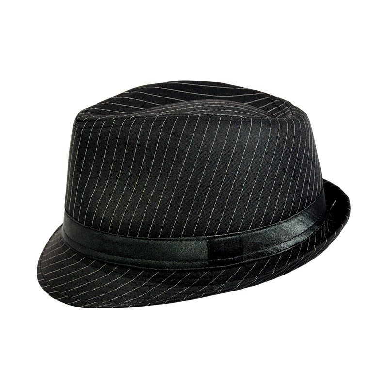 PIN STRIPE TRILBY WITH SATIN BAND