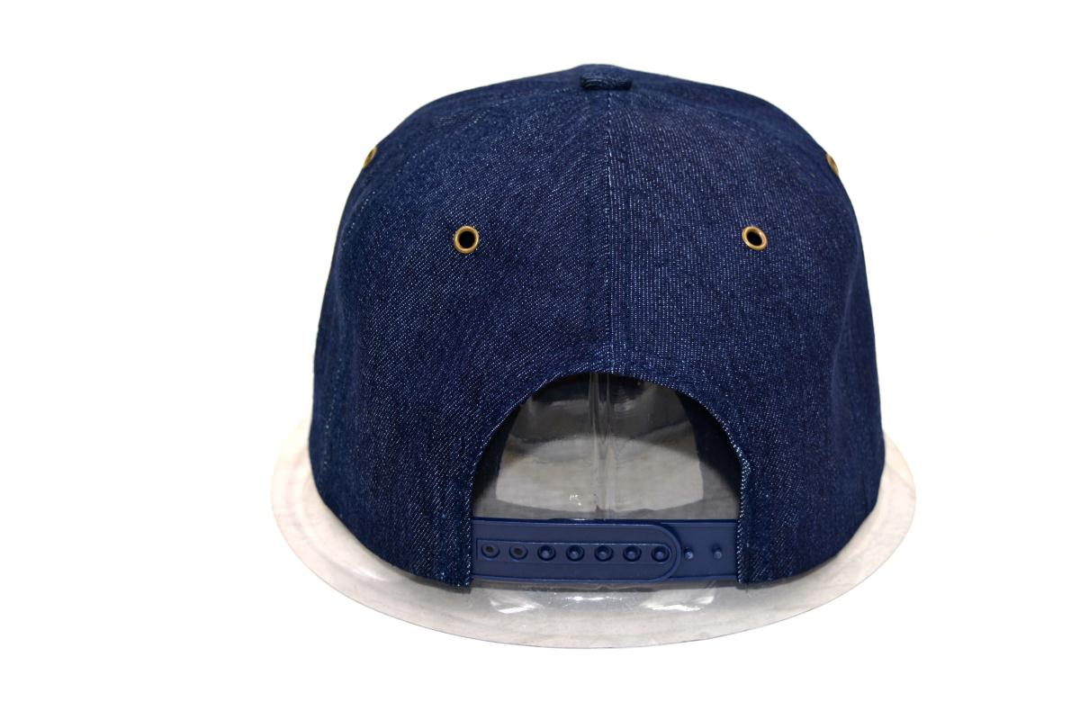 Canvas snapback cap with custom embroidery design