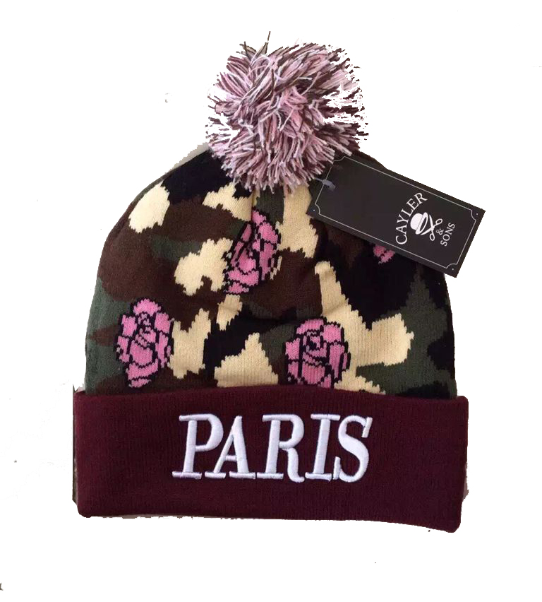 Pompom beanie hats custom 3D embroidery logo