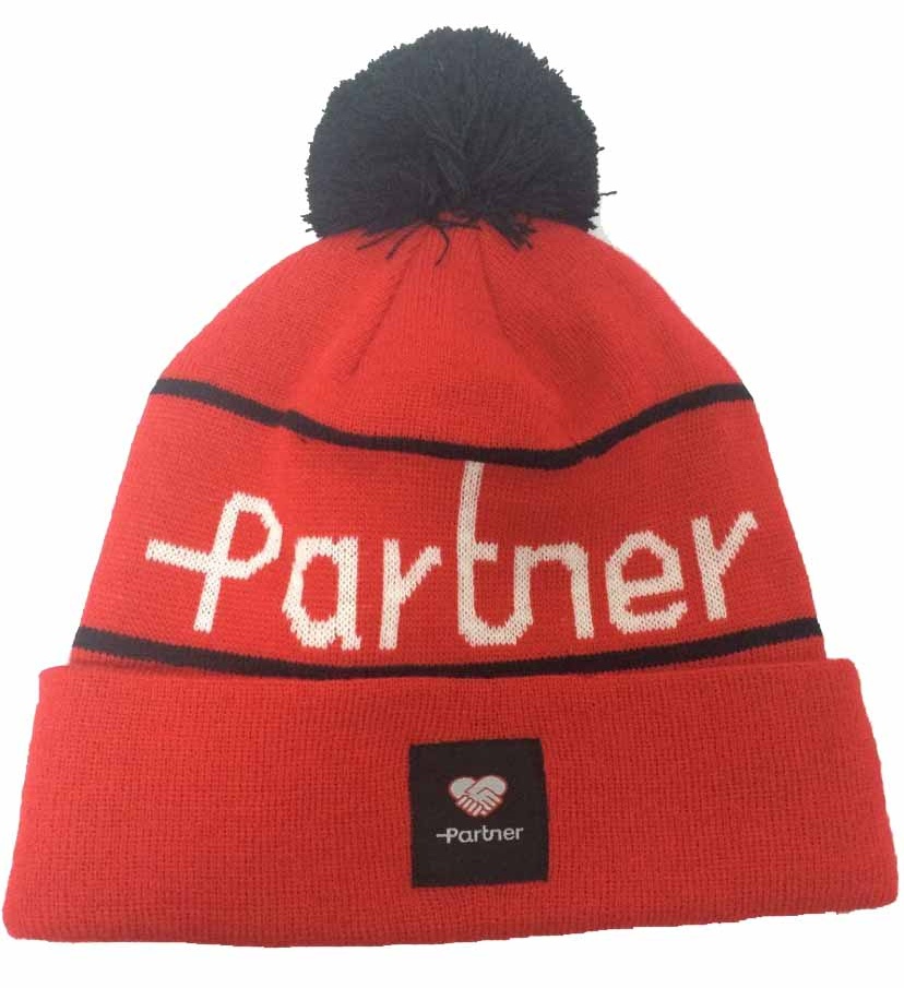 Pompom beanie hats custom  logo