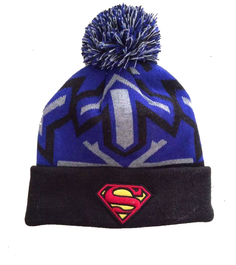 Black pompom beanie with embroidry logo