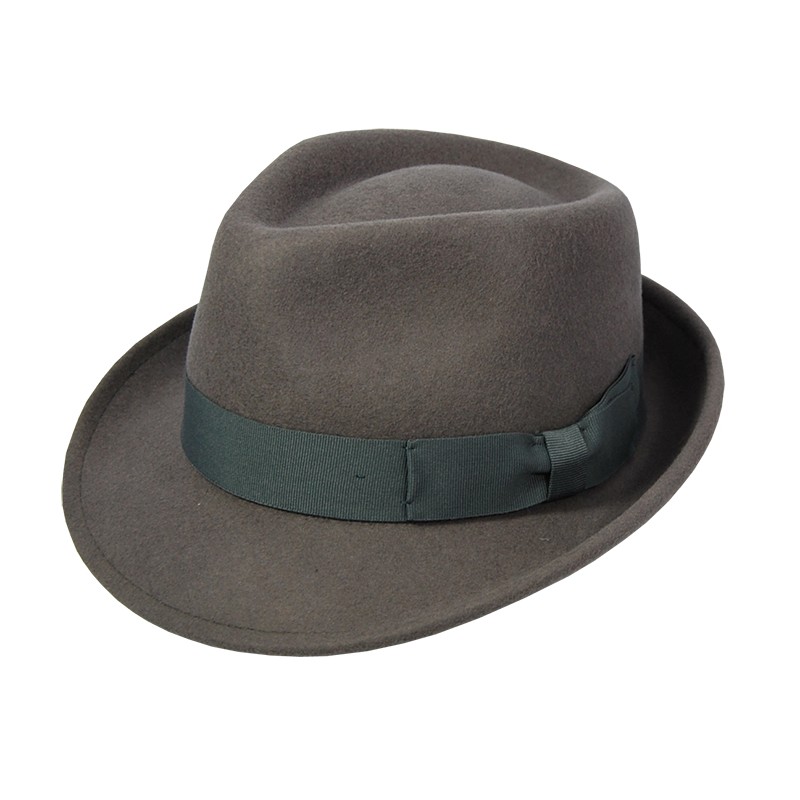 Cheap Winter 100% Wool Felt Wide Brim Fedora Hat With Ribbon