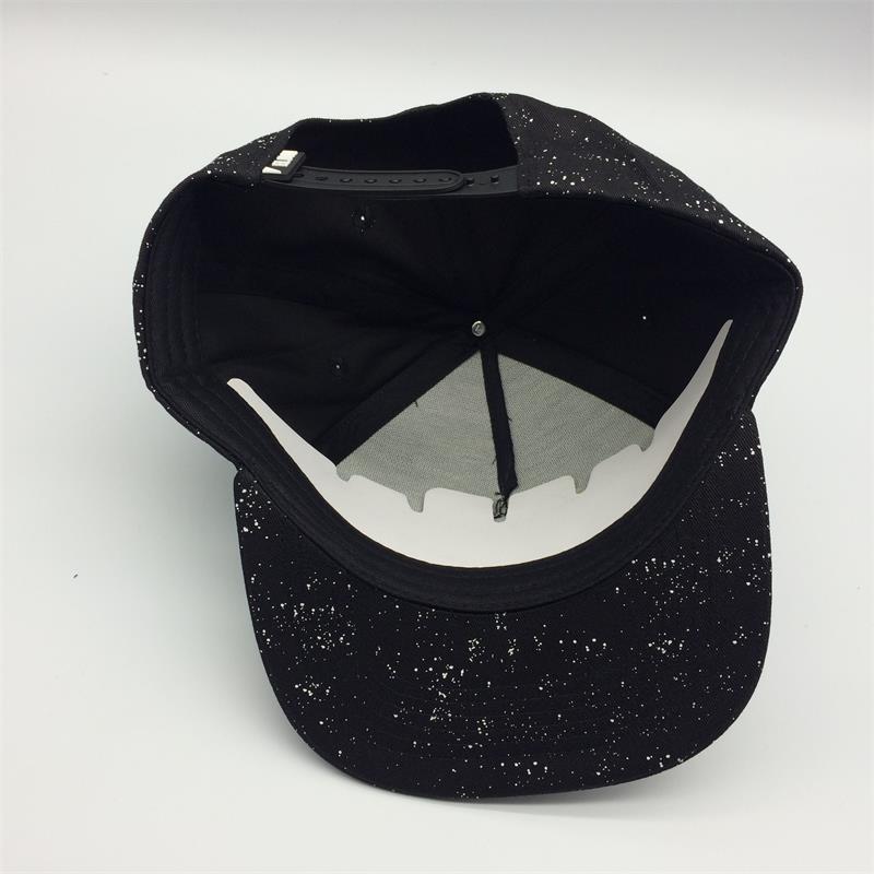 Custom 5 panel snapback cap with rubber patch design