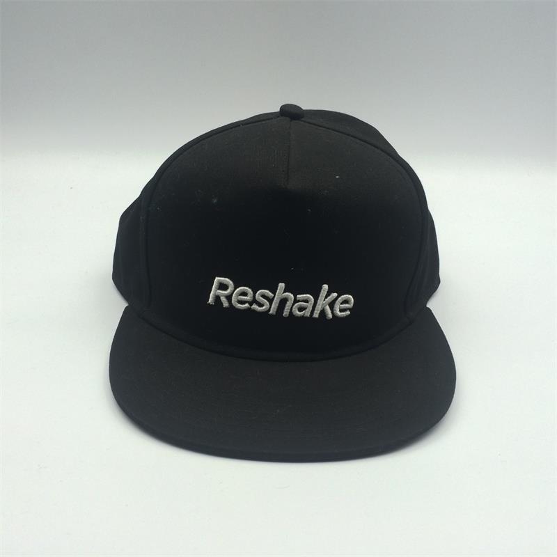 5 panel cotton snapback cap with 3D embroidery