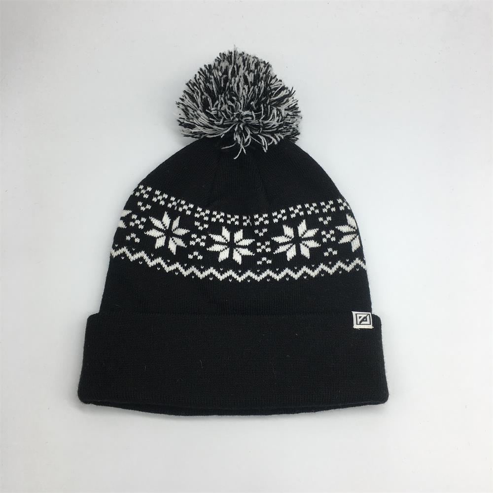Jacquard Beanie hat with embroidery logo