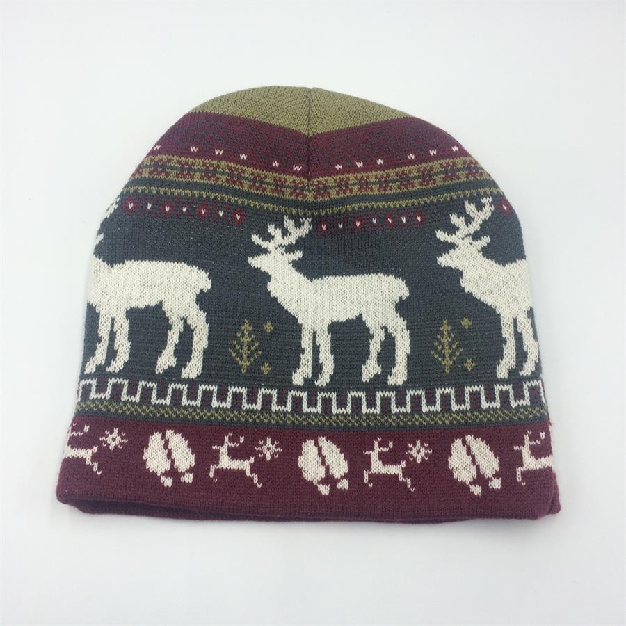 Hot sale 100% acrylic Custom knitted winter warm hat beanies