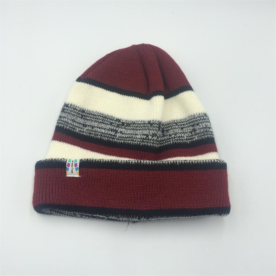 Hot sale 100% acrylic Custom knitted winter warm hat beanies