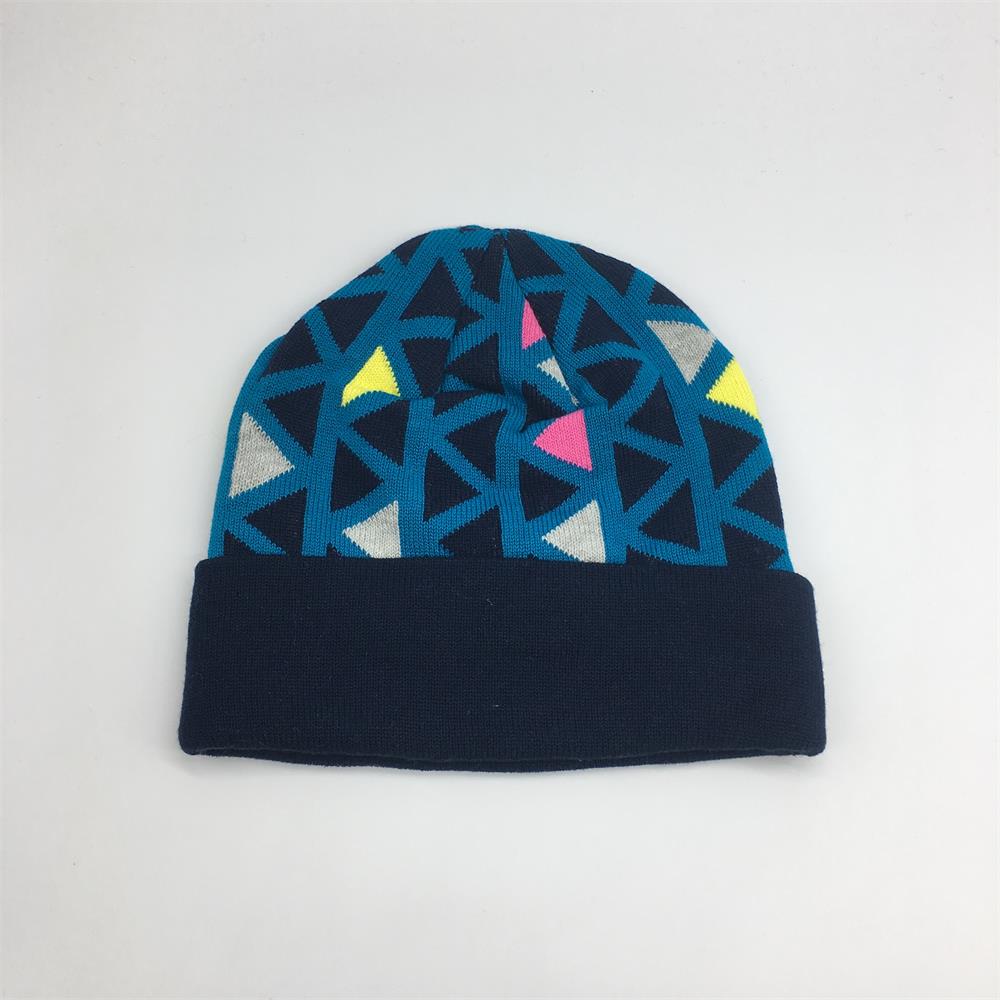 Promotional custom embroidery polyester ski cuff beanie hat