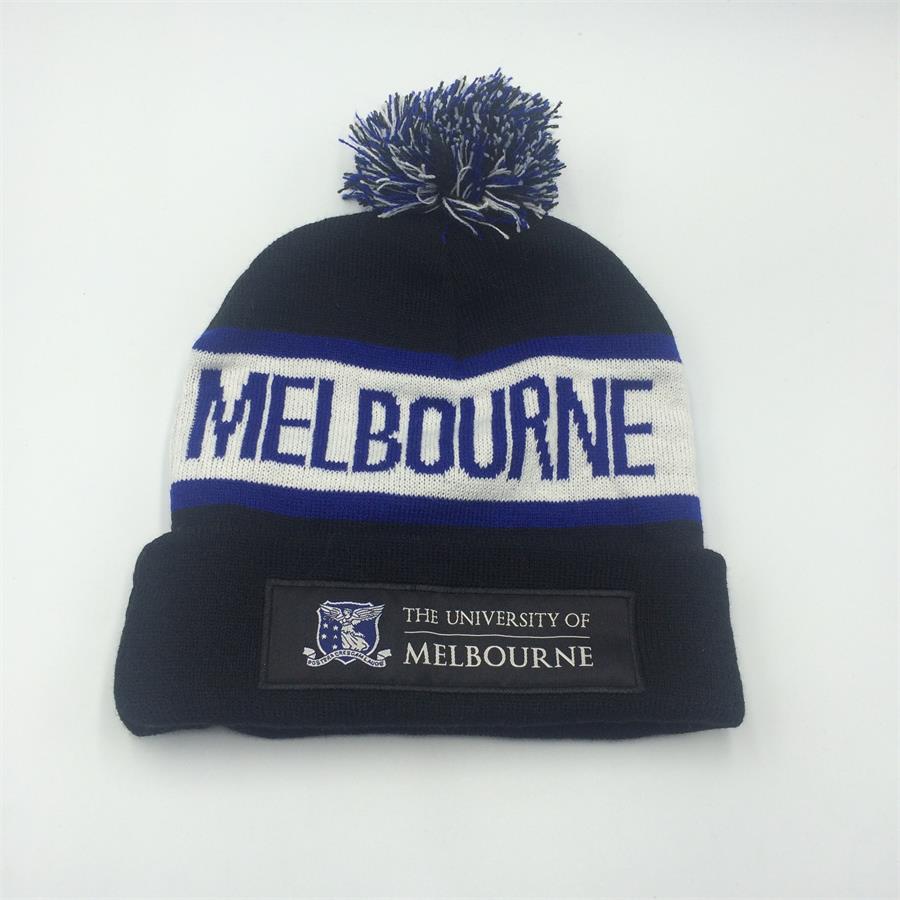 Custom made knitted winter beanies with embroidery logo